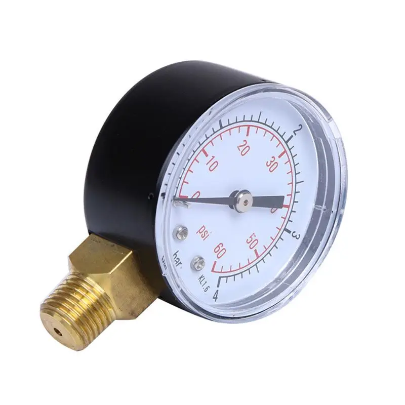 0-4bar/0-60psi воздушный компрессор гидравлический измеритель давления топлива воздуха масла высокого вакуума Манометр 1/4 Горячая
