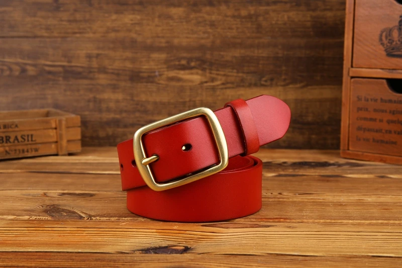 Camel vegetable tanned belt solid brass buckle high quality mens belts luxury full grain genuine leather jeans cowboy 140 130cm