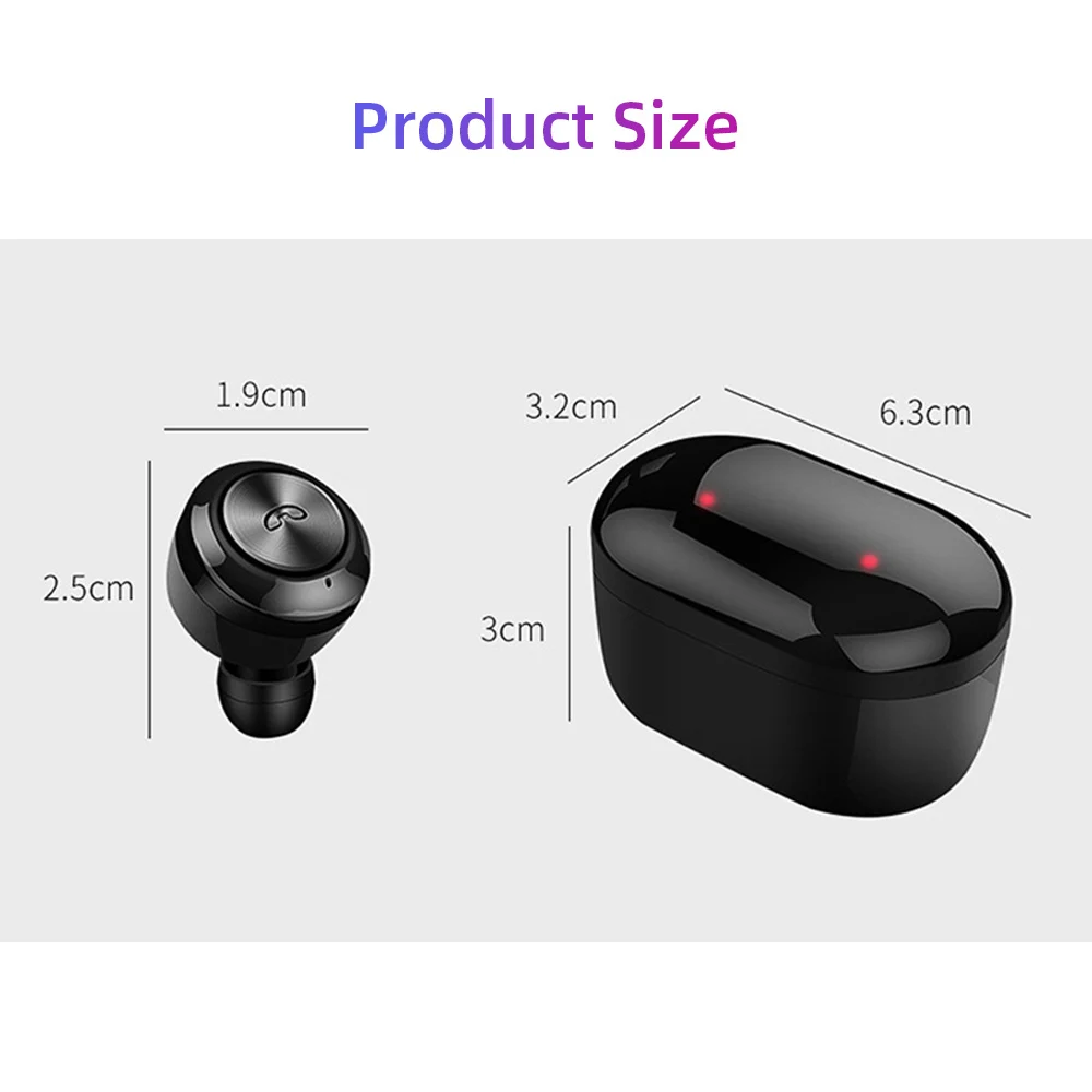 TWS Wireless Bluetooth Earphone V5 0 Charging Case Headsets Music Sports For Huawei iPhone Universal Call Handsfree Earbuds Mini