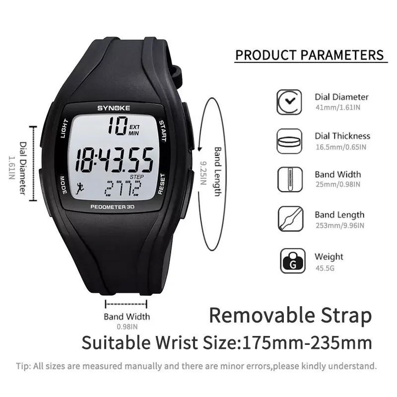 Top Luxury Pedometer Watches Chronograph Sport Watches Men Clock 5Bar Waterproof Alarm Clock Digital Watch Male Reloj Hombre New 3