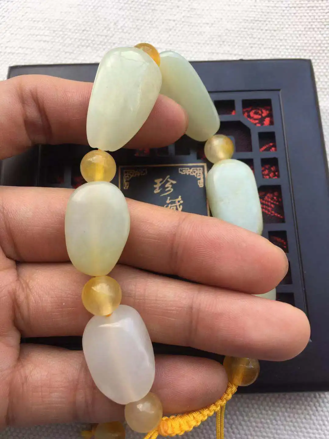Натуральный Xinjiang Hetian jade ручной полированные бусины Браслеты Натуральный необычный мужской женский нефритовый браслет с сертификатом