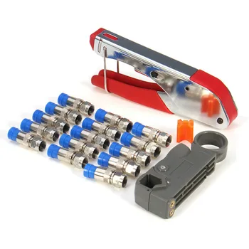 

Coaxial Cable Manual Crimping Tool Set Kit For F-Type Connector RG58 RG59 RG6 Coax Cable Crimper With Compression Connectors