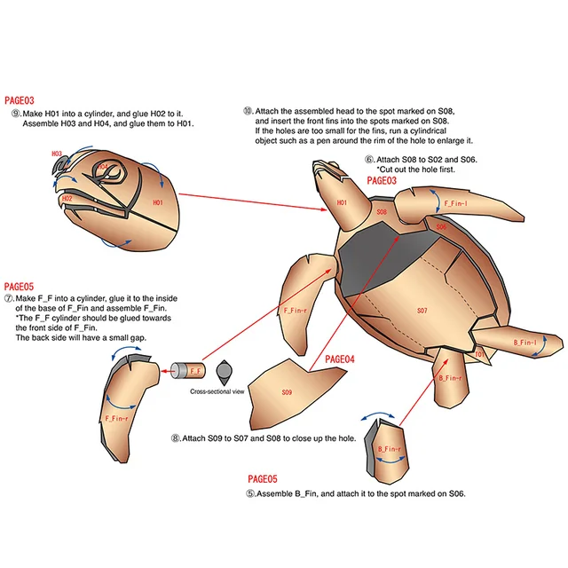 Green Sea Turtle Folding Handmade Origami Art Mini Cute 3D Paper Model Papercraft Marine Animal DIY Kids Adult Craft Toys QD-094 4