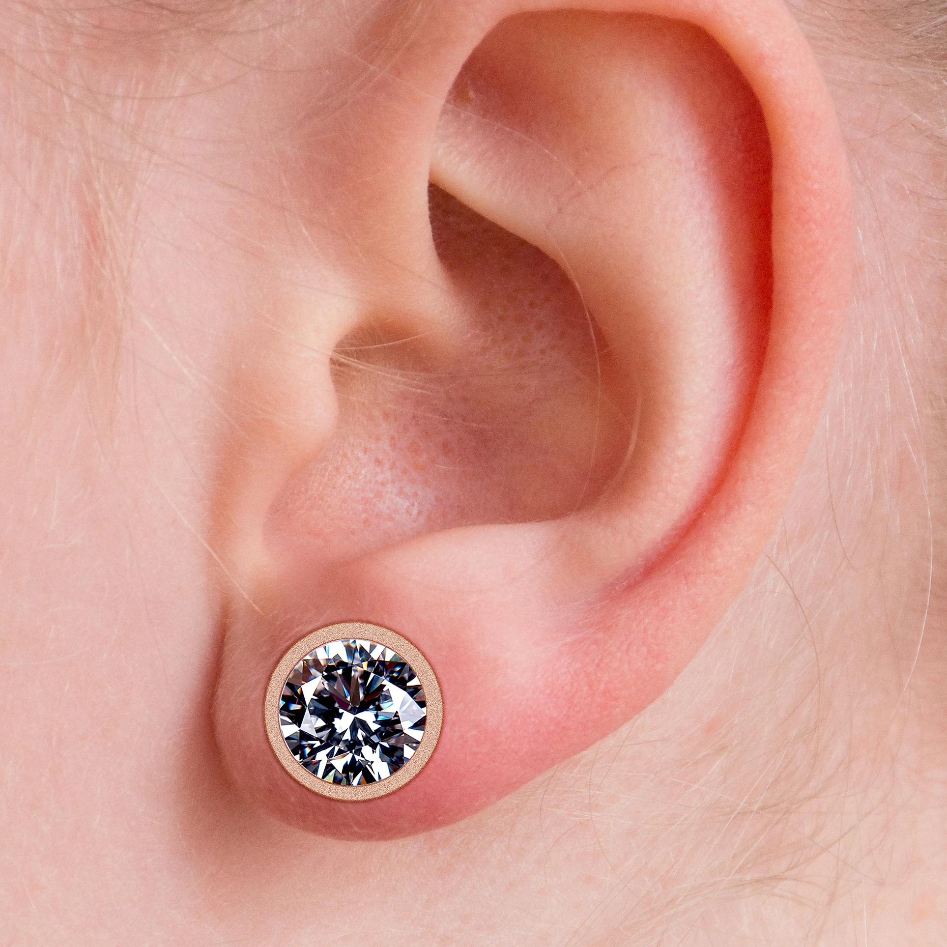 Stainless Steel Ear Stretcher 2PCS Flower Earring Zircon Reamer Ear Plugs And Tunnels 4mm