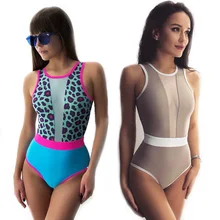 Цельный купальник сексуальный Однотонный женский купальник Женские стринги с открытой спиной пэчворк выдалбливают бразильские Монокини Купальный костюм для женщин