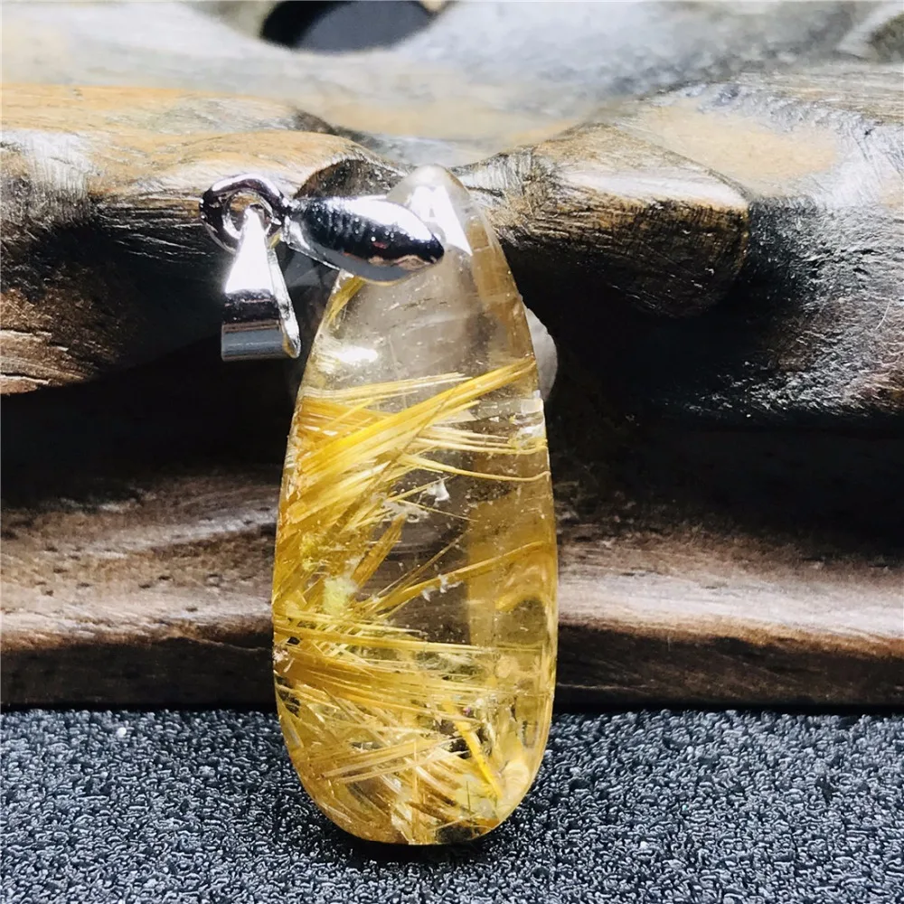 Gold Rutilated Pendant (103)