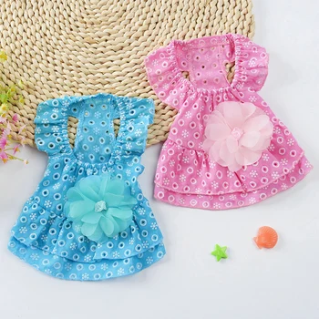 

Cute and Delicate Grid Style Summer Dog Pet Dresses, Spring Summer Clothes, Puppy Skirt