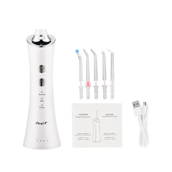 

3 Modes Oral Irrigator USB Rechargeable Water Floss Portable Dental Water Flosser Jet 150ml Irrigator Dental Teeth Cleaner+5 Jet