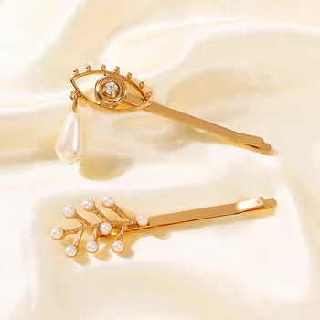 

Pearl Rectangular Clip Day Europe and America Long Clip Fashion fang zuan Barrettes Wholesale