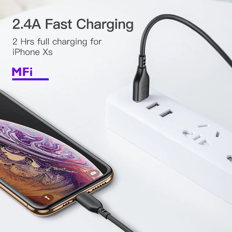 USB кабель для быстрой зарядки KUULAA MFi iPhone 12 11 Pro Max X XS 8 7 6 Plus|Кабели мобильных