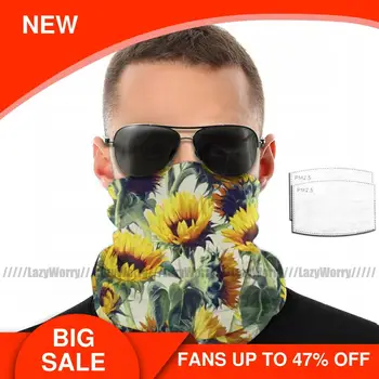 

Flower Mouth Face Mask Sunflowers Forever Facial Mask with Filters Funny Polyester Adult Mask