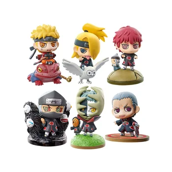 

6pcs/set Q version Japanese Anime Uzumaki Naruto Deidara Sasori Zetsu Kakuzu Hidan PVC Action Figure collectible toys kid gift