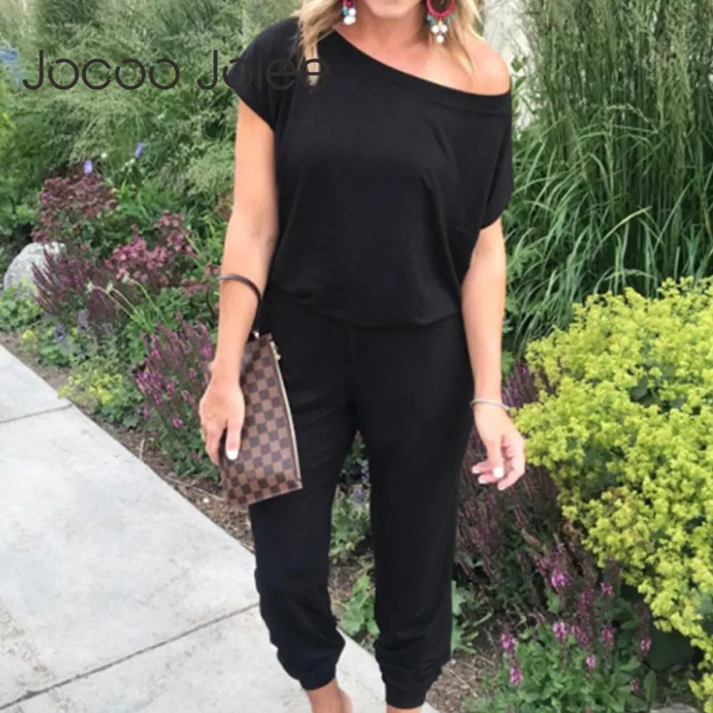 Jocoo Jolee 2020 Summer Short Sleeve Off the Shoulder Loose Jumpsuits Casual Cotton Pockets One Piece Rompers Beach Overalls Jocoo Jolee 2020 Summer Short Sleeve Off the Shoulder Loose Jumpsuits Casual Cotton Pockets One Piece Rompers Beach Overalls
