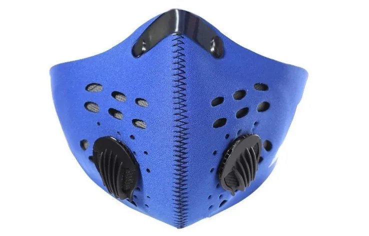 14 цветов, велосипедная маска с активированным углем, для спорта, дыхания, загрязнения воздуха, против пыли, маска для лица - Цвет: Blue