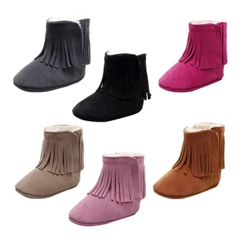 

Winter Baby Girl Boy Shoes Cotton Tassel Design Boots Casual Shoes Newborn Cute Non-slip Soft Sole Shoe