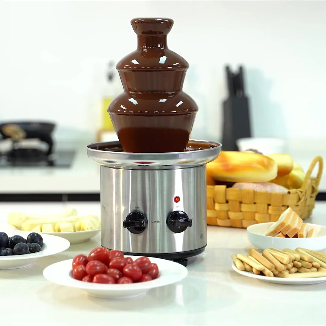 HCS Mini Three-layer Removable Chocolate Mixer Chocolate Fountain Cf-17 Candy Melting Pot Para Derretir El