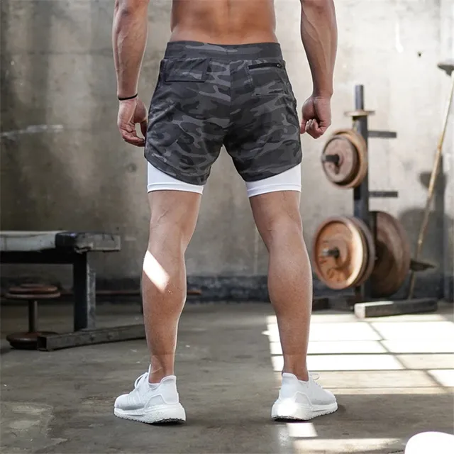 mens camo training shorts