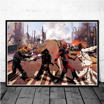 

Posters And Prints Hot Deadpool Superhero DC Funny Movie Toilet Canvas Oil Painting Art Wall Pictures Home Decor quadro cuadros