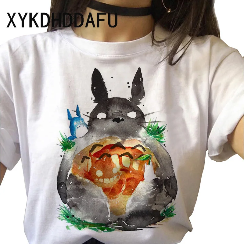 Totoro T Shirt Women Kawaii Studio Ghibli Harajuku Tshirt Summer Clothes Cute Female ulzzang T-shirt Top Tee japanese Print