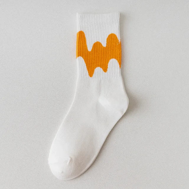 Ins Fashion Pinkycolor Women Socks Girls New Street Sports Warmer Thicken Spring Solid Colorful Middle Tube Soft free shipping White orange