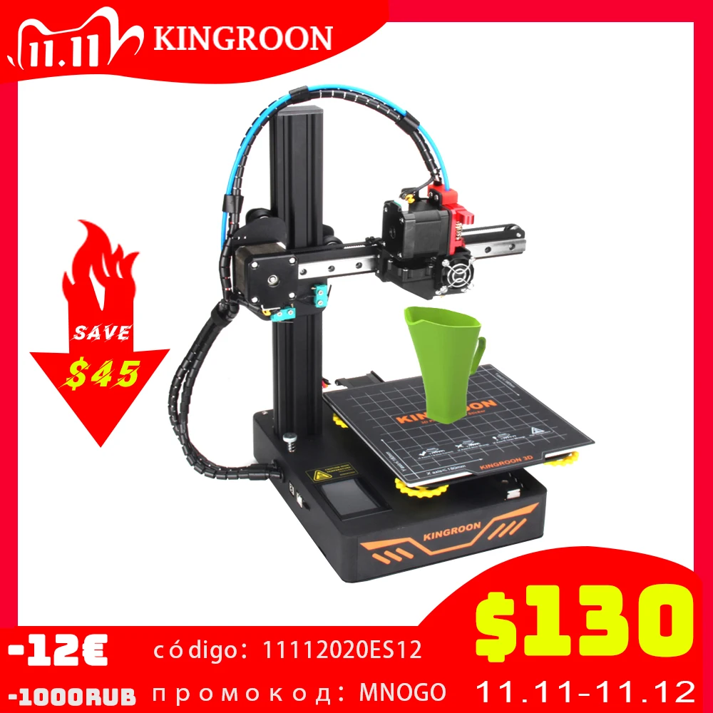 KINGROON DIY 3D Printer KP3S Upgraded High precision 3D ΠΏΡΠΈΠ½ΡΠ΅Ρ 180*180*180mm Rigid Metal Frame Drukarka 3D Touch Screen Printer