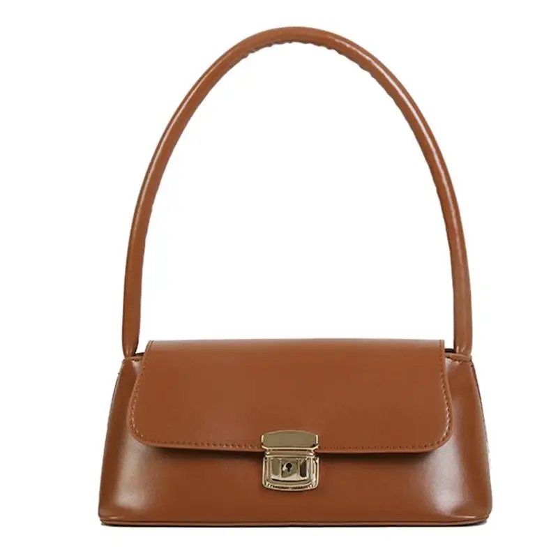 Light Brown Женские сумки-мессенджеры в стиле ретро, повседневные однотонные сумки на плечо, кожаная повседневная сумка для покупок, одноцветная Сумка-тоут - Цвет: Light Brown