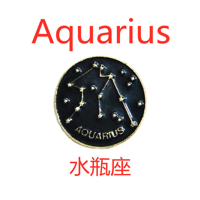 12 Constellation Badge Star Zodiac Sign Horoscope Leo Libra Virgo Enamel Brooch Personality Lapel Backpack Pins Jewelry
