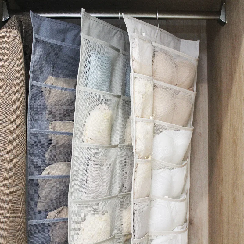 

HOT! Multifunction Clear Hanging Bag Socks Bra Underwear Rack Hanger Storage Organizer NEW Free Drop Shipping Hanging Organizer