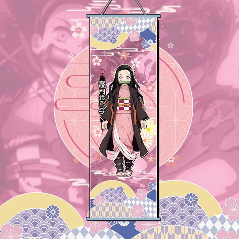 Демон убийца: Kimetsu no Yaiba Tanjirou Nezuko Аниме Манга настенный плакат прокрутки