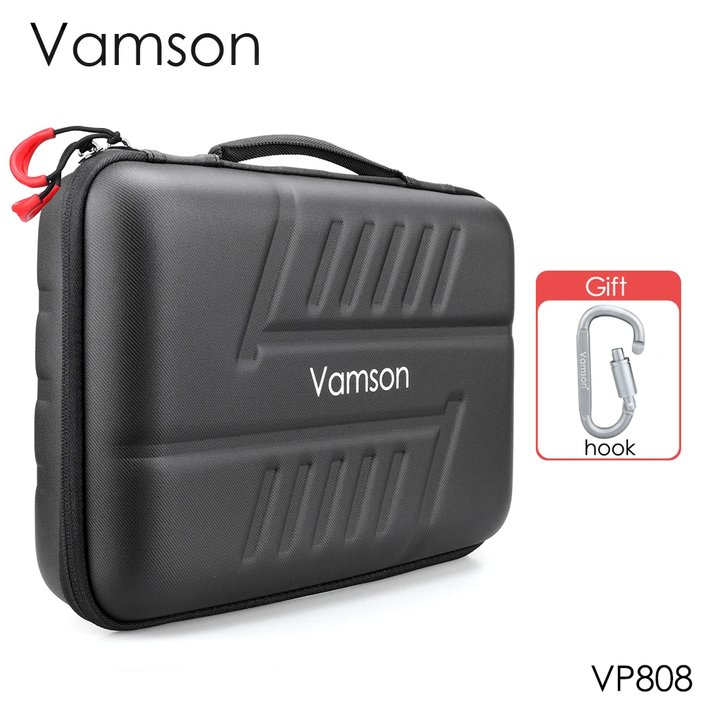 Vamson Large Waterproof Carrying Case PU for Gopro Hero 9/8/7/6 for DJI OSMO Action Camera for AKASO/YI Hard Shell Outdoor VP808-0
