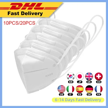 

20pcs DHL 4-layers KN95 face Mask respirator Anti-dust PM2.5 Face Mask Disposable Kids adult 95% Filtration KN95 mouth masks