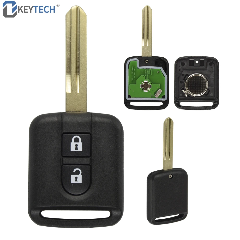 

OkeyTech 2 Buttons Remote Car Key with 433Mhz ID46 PCF7946 Chip For Nissan Elgrand X-TRAIL Qashqai Navara Micra Note NV200