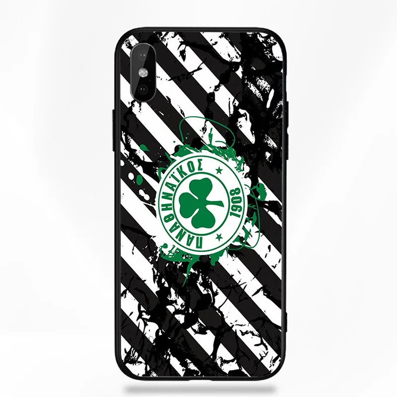 Чехол для телефона Mollo чехол для iphone DIY для Panathinaikos FC чехол черный мягкий TPU для iphone 11Pro X XR XS MAX 7 8 7plus 6 6S 5S SE
