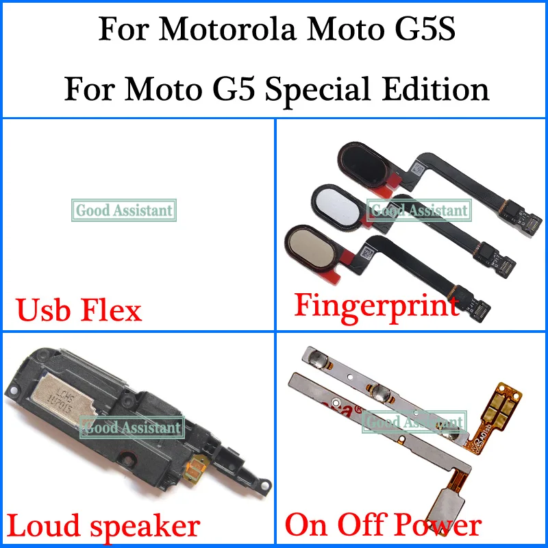 Для Moto G5S / G5 Special Edition XT1790 XT1791 XT1792 отпечатков пальцев кабель Громкая связь вкл/выкл