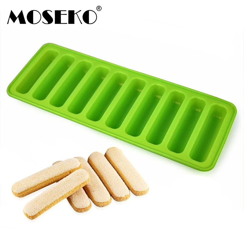 MOSEKO DIY Silicone Cookie Mold For Cake Fondant Pudding Jelly Chocolate Mould Finger Cookie Maker Decoration Baking Tools
