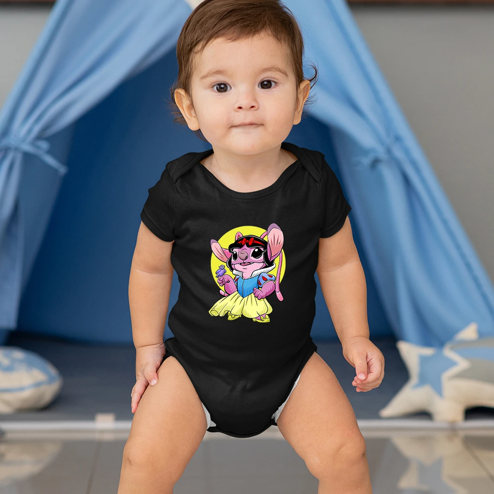 body de Lilo & Stitch para bebé recién nacido, disfraz de Ángel con estampado de Blancanieves, para niña, mono informal para niño pequeño|Bodis| -