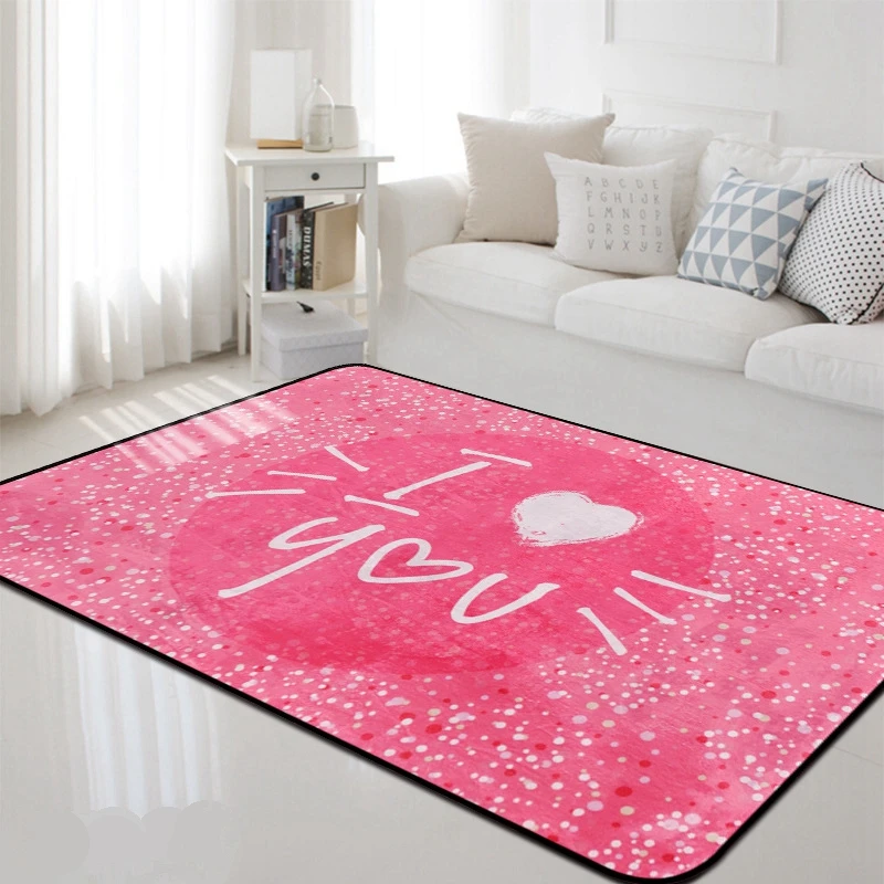 Скандинавский розовый любовь ковры и маленькие коврики гостиная спальня диван стол Нескользящие коврики прямоугольник супер мягкая детская игра Tapete