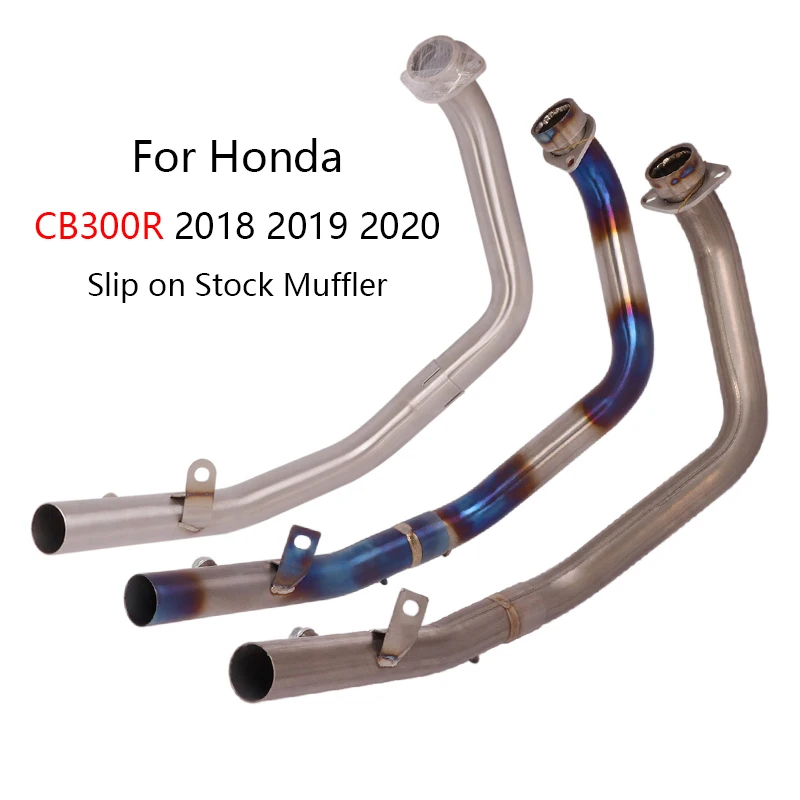 

Выхлопная труба для Honda CB300R 2018 2019 2020, мотоциклетный коллектор, средняя Соединительная труба, скользящая на складе, глушитель из нержавеющей стали/титана