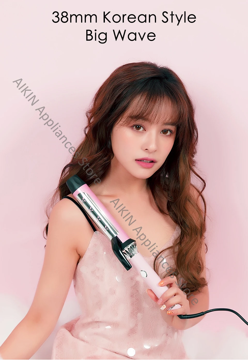 Curling de Ondas Níveis de Controle de Temperatura e Modelador de Cachos para Senhoras Coreano com 5 Aikin Riwa Grande Estilo 5 Curling Irons