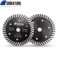 

SHDIATOOL 2pcs 3" Hot Pressed Diamond Turbo Saw Blade 75mm Fast Cutting Speed Tile Granite Concrete cutting disc