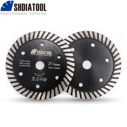 SHDIATOOL – lame de scie Turbo diamant pressé à chaud, 2 pièces, 3 ", 75mm, vitesse de coupe rapide, disque de coupe pour le béton, le granit et le carrelage 