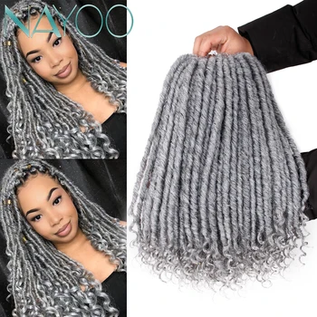 

Nayoo Goddess Faux Locs Crochet Braids Synthetic Crochet Braids Ombre Braiding Hair Bohemian Locks 16 inch