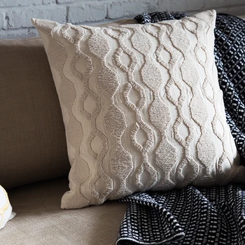 

DUNXDECO Cushion Cover Decorative Pillow Case Vintage Rustic Simple Geometric Embroidery Sofa Coussin Chair Cushion Cover