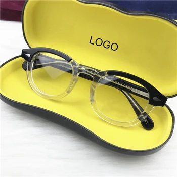 

Johnny Depp Eyeglasses Optical Glasses Frame Acetate Frame Vintage style glasses men women Transparent lens Top Quality box 005