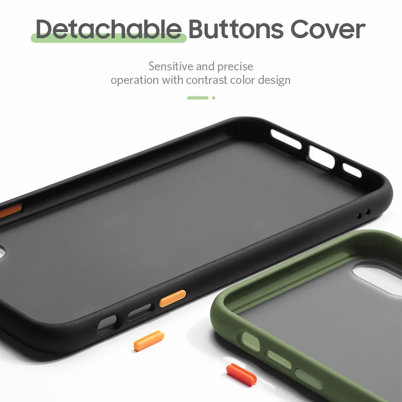 

Benks Back Cover for iPhone X Xr Xs Max Back Ultra Thin Transparent Protective Phone Case With Colored Buttons