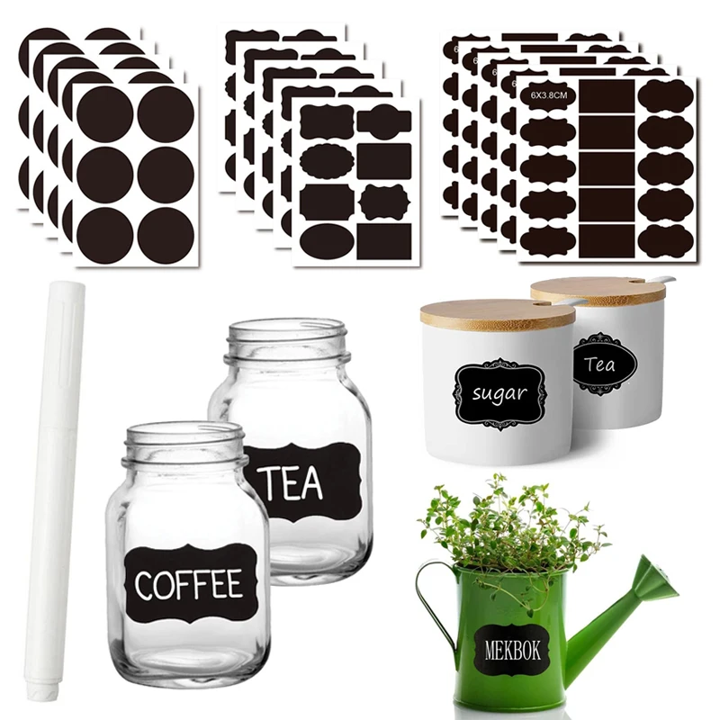 Blackboard Stickers 8 Labels For Storage Jars Crafts Free Chalk Pen Blackboard Stickers 8 Labels For Storage Jars Crafts Free Chalk Pen