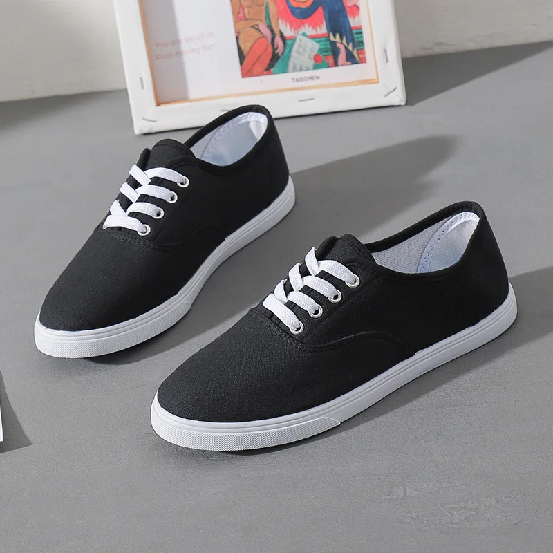 Super Light Sports White Shoes Women Breathable Canvas Sneakers Black Shoes For Basket Femme Ultralight Casual Sneaker 1679