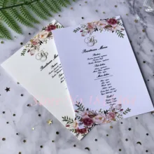 50 шт/лот персонализированное меню дизайн карты на заказ одностраничная цветная печать меню приглашение карточка ручная работа карты для активных игр