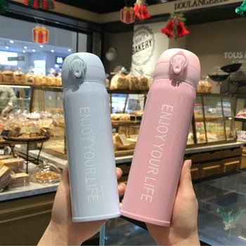 

Simple and Compact Thermos Cups Ladies Portable Vacuum Jump Cover Cups Male Student Lovers Readily Available Coffee Cup