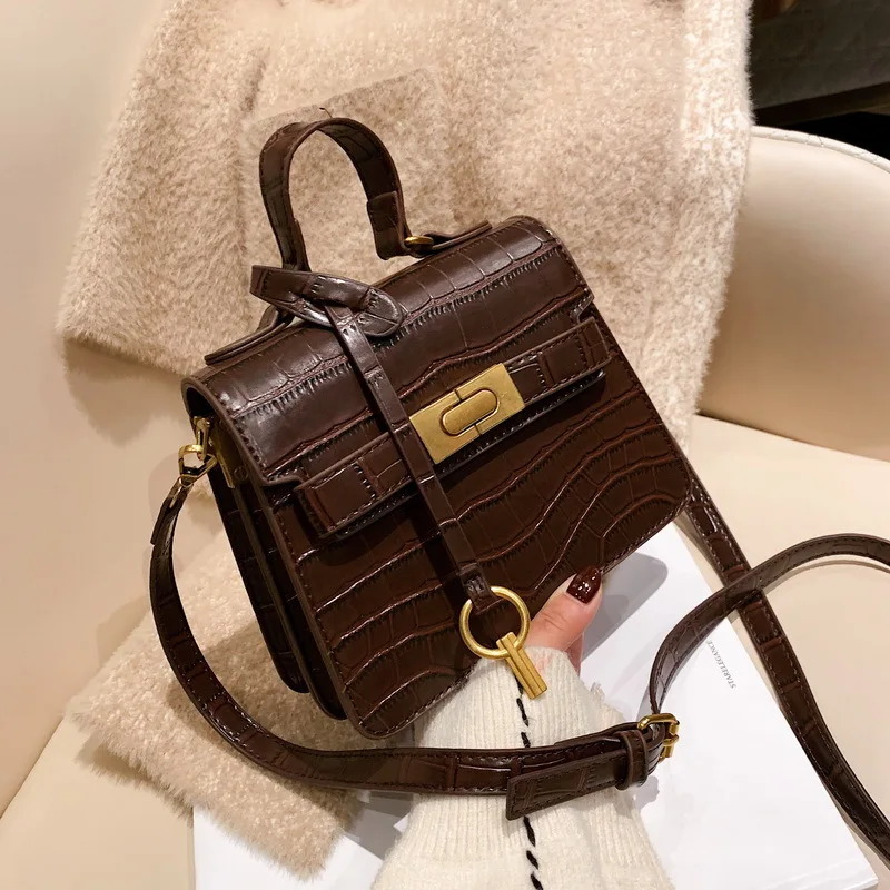 

Designer Bags Famous Brand Women Bag 2019 One Shoulder Stone Pattern Solid Color Messenger Purse Lady crossbody Bag Bolsa